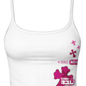 White Pink Cross Tank